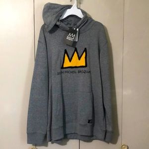 JEAN-MICHAEL BASQUIAT Hoodie, XL , Marble Grey